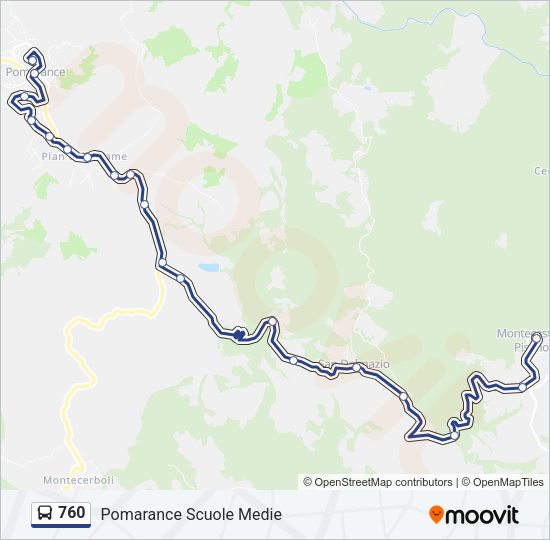 Percorso linea bus 760