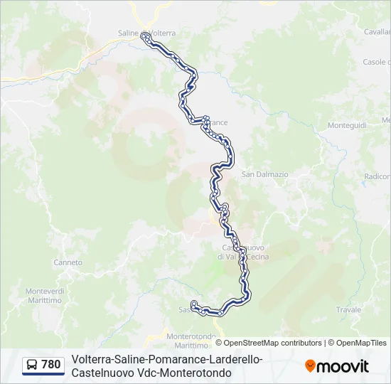 780 Bus Line Map