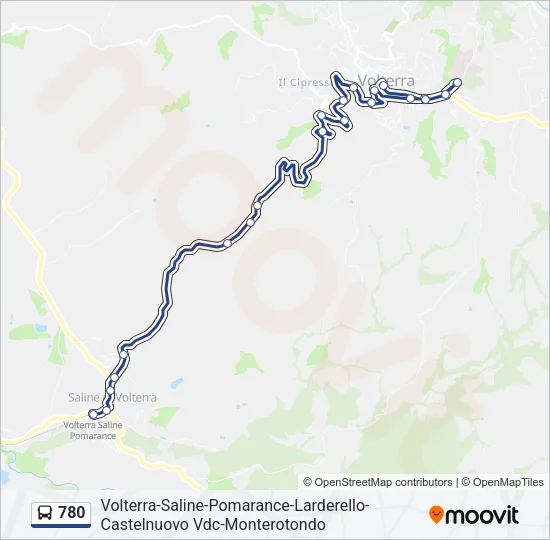 780 Bus Line Map