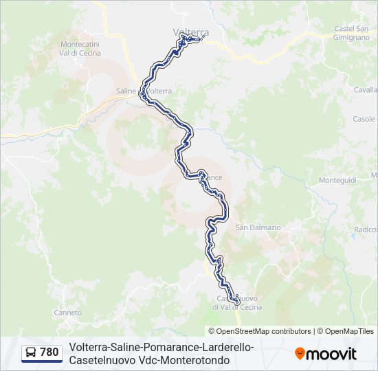 Percorso linea bus 780