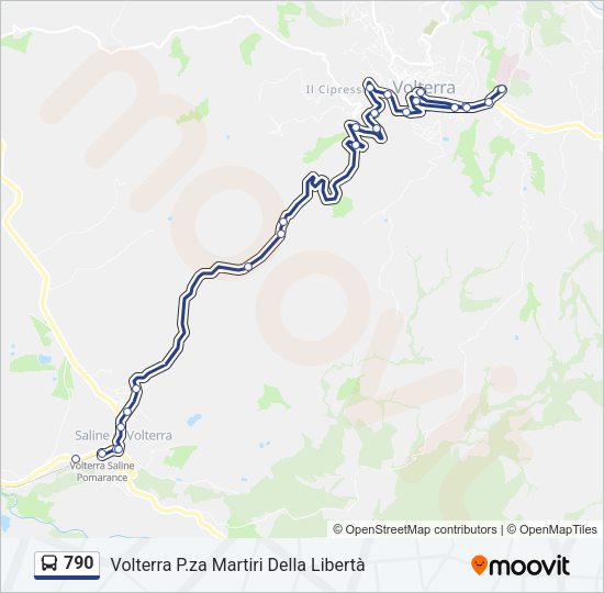 Percorso linea bus 790