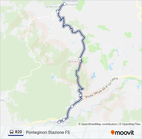 820 Bus Line Map
