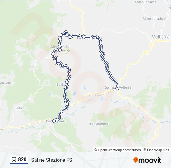 820 Bus Line Map