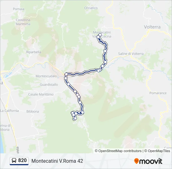 820 Bus Line Map