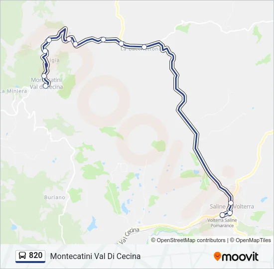 820 Bus Line Map