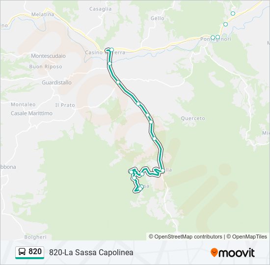 820 bus Line Map