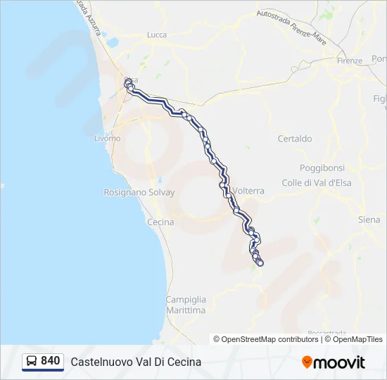 840 Bus Line Map