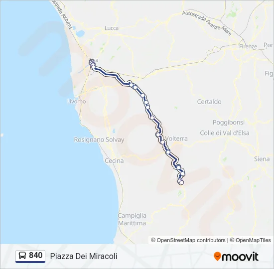840 Bus Line Map
