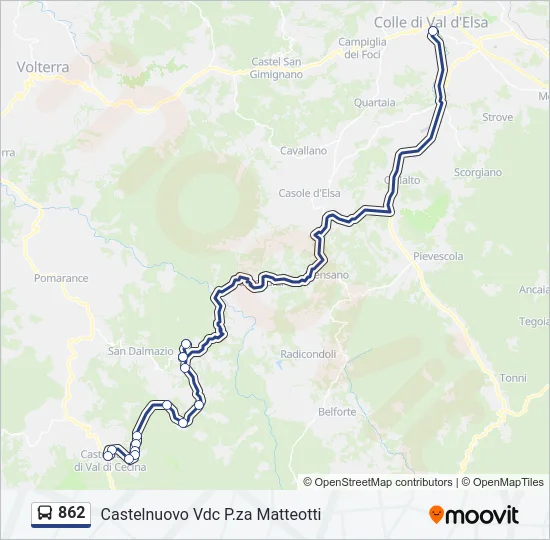 862 Bus Line Map
