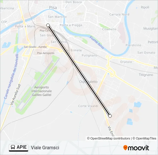 APIE Bus Line Map