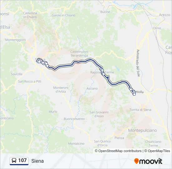 107 Bus Line Map