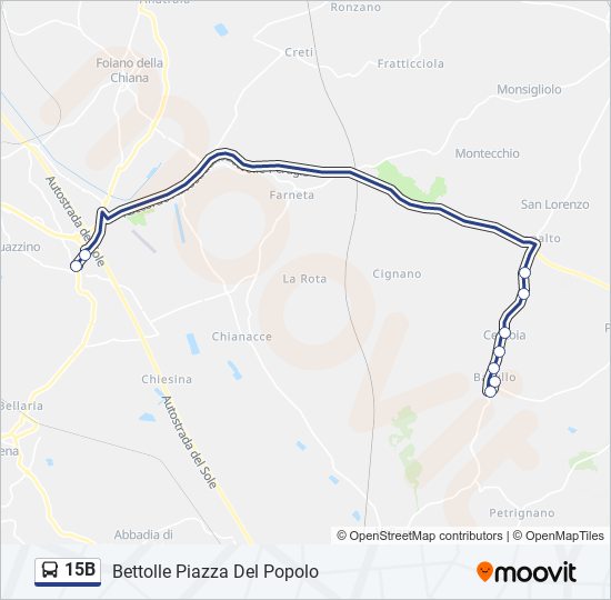 Linea 15b orari fermate e mappe 15b Bettolle Piazza Del Popolo