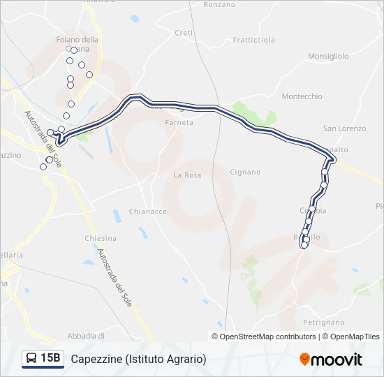 Percorso linea bus 15B
