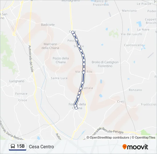 Percorso linea bus 15B