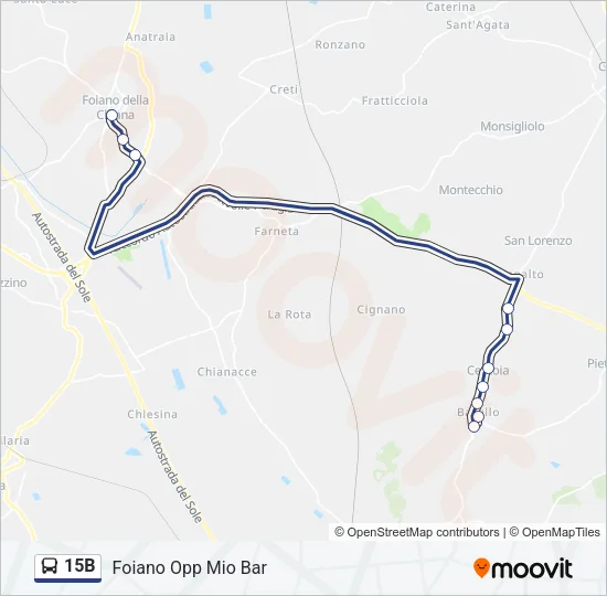 15B Bus Line Map