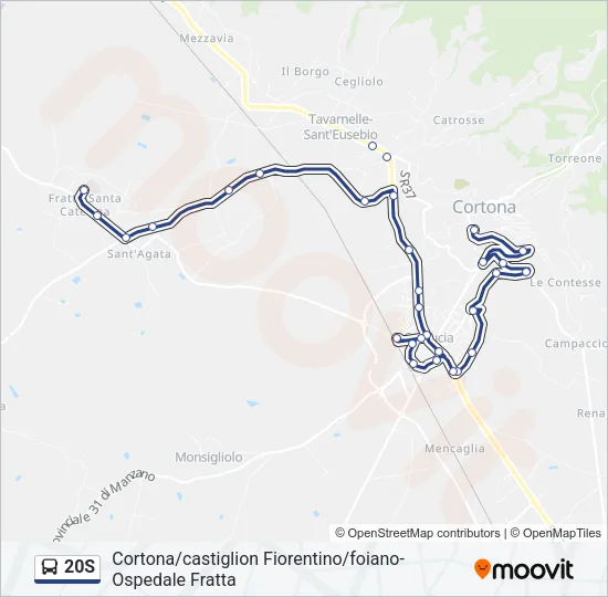 20S Bus Line Map
