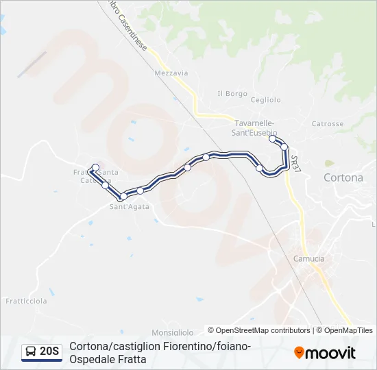 20S Bus Line Map