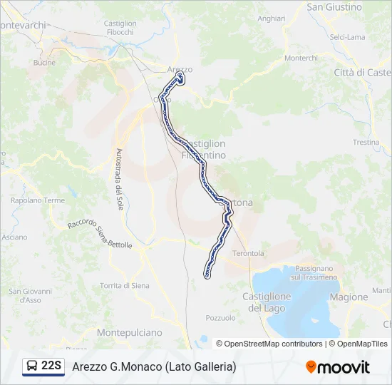 22S Bus Line Map
