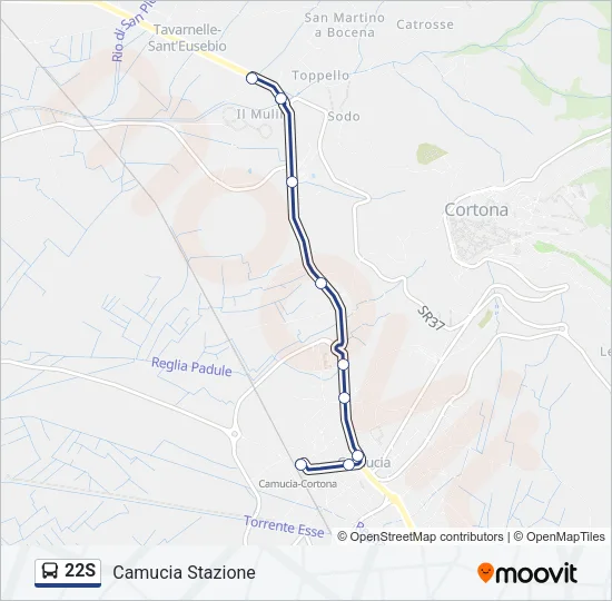 22S Bus Line Map