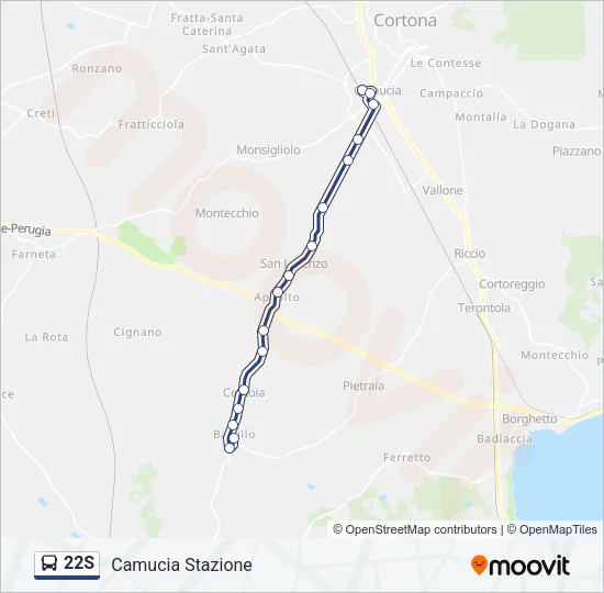 22S Bus Line Map