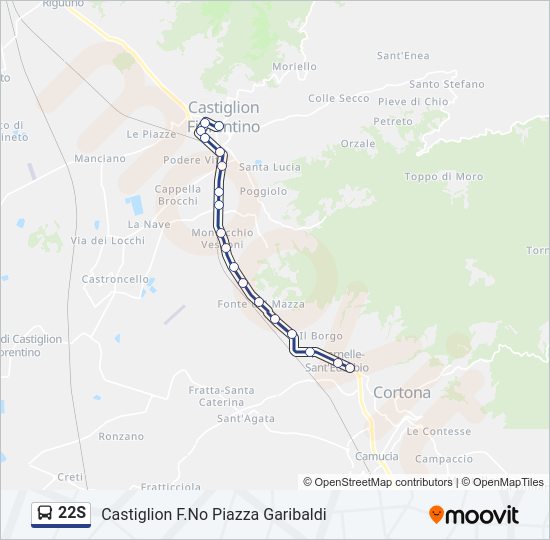 Percorso linea bus 22S