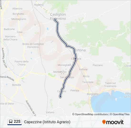 22S Bus Line Map