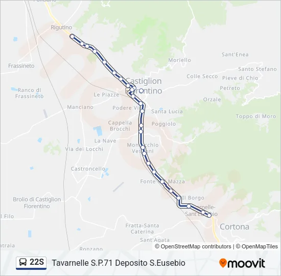 22S Bus Line Map