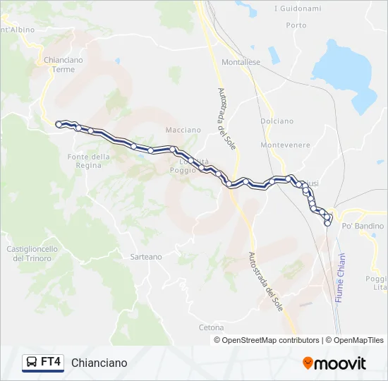 Percorso linea bus FT4