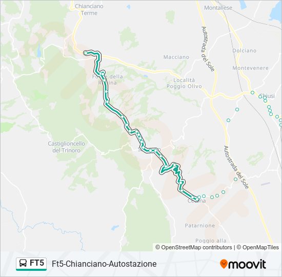 Percorso linea bus FT5