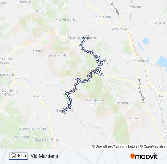 Percorso linea bus FT5