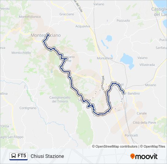 Percorso linea bus FT5