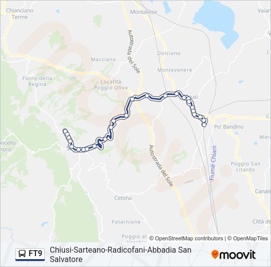 Percorso linea bus FT9