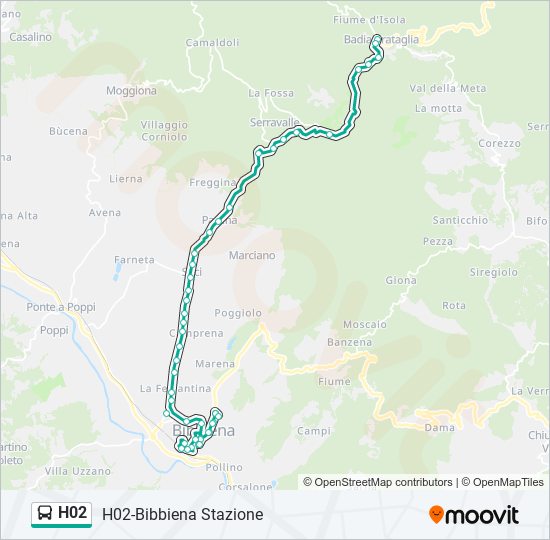 Percorso linea bus H02