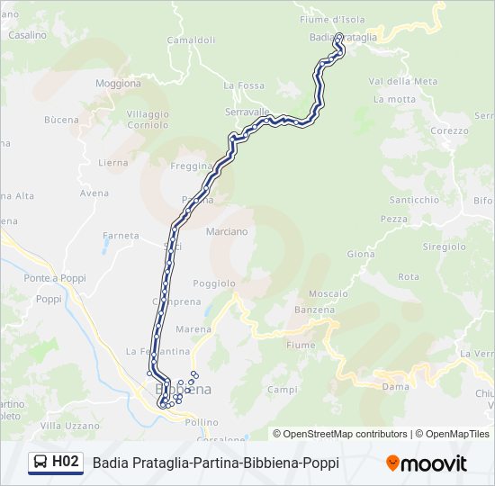 Percorso linea bus H02