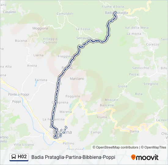 Percorso linea bus H02