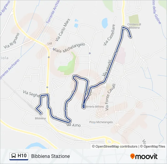 H10 Bus Line Map