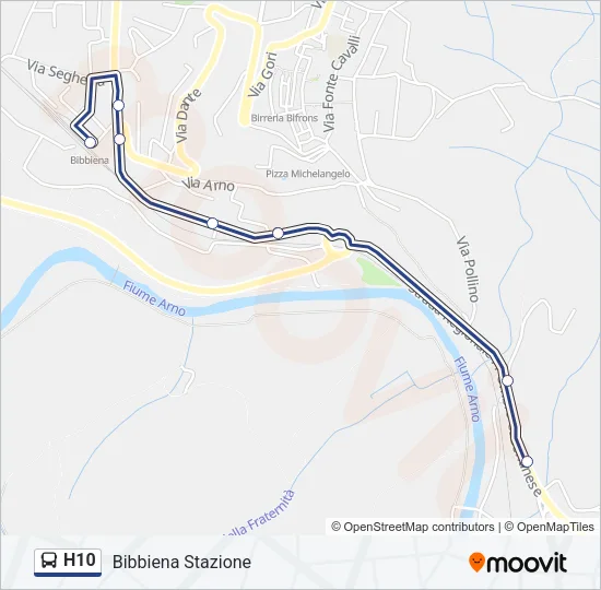 H10 Bus Line Map