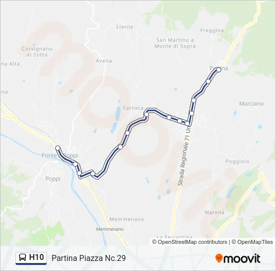 H10 Bus Line Map