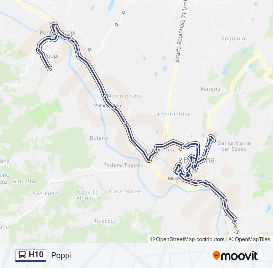 Percorso linea bus H10