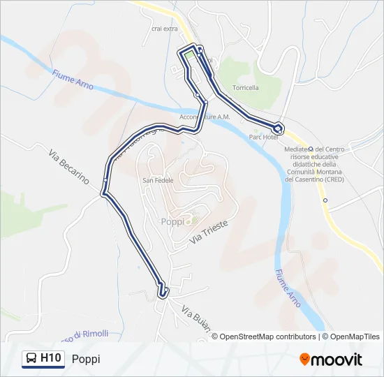 H10 Bus Line Map