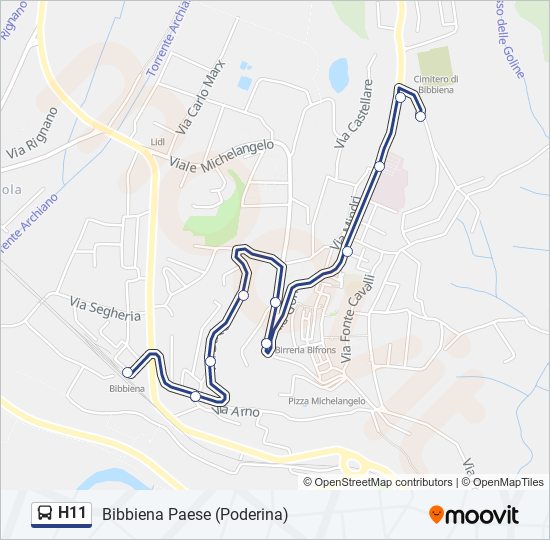 h11 Route Schedules Stops Maps H11 Bibbiena Paese Poderina