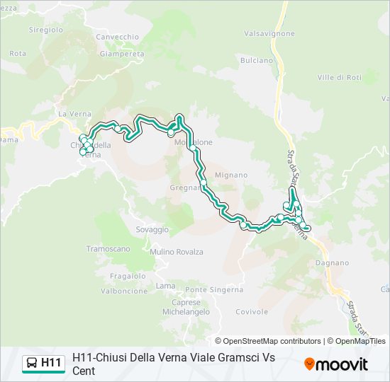 Percorso linea bus H11