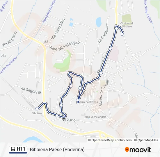 H11 Bus Line Map