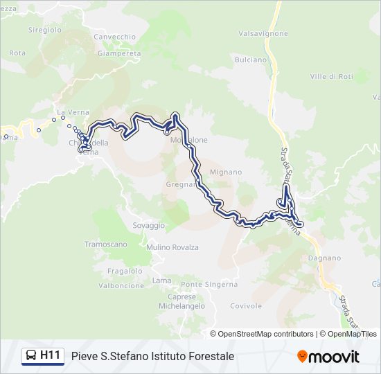 Percorso linea bus H11