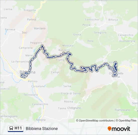 H11 Bus Line Map