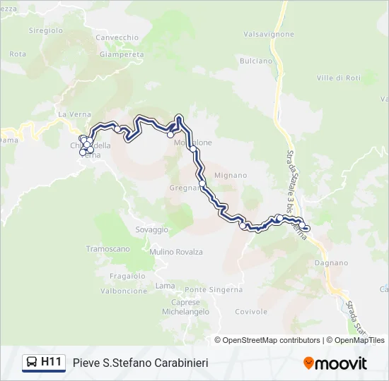 H11 Bus Line Map