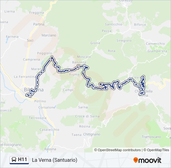 H11 Bus Line Map