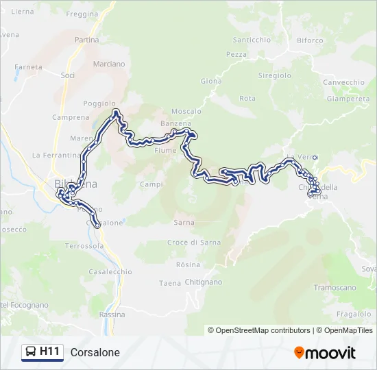 H11 Bus Line Map