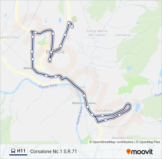 H11 Bus Line Map
