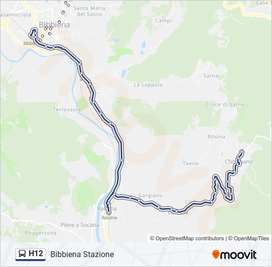 H12 bus Line Map